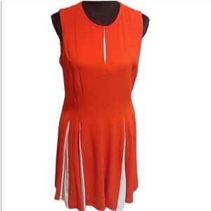 Taylor Dress Fit & Flare Mod Orange and White Dress Sz 6